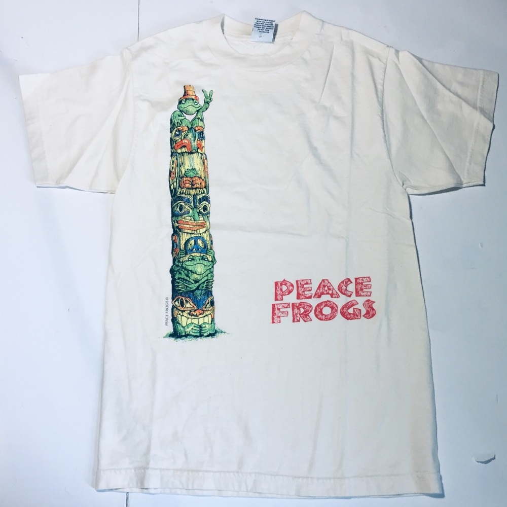 Vintage Peace Frogs Totem pole vintage t shirt S